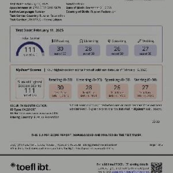 Результаты TOEFL