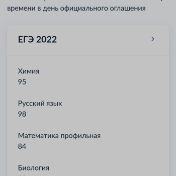 Мои результаты ЕГЭ 
